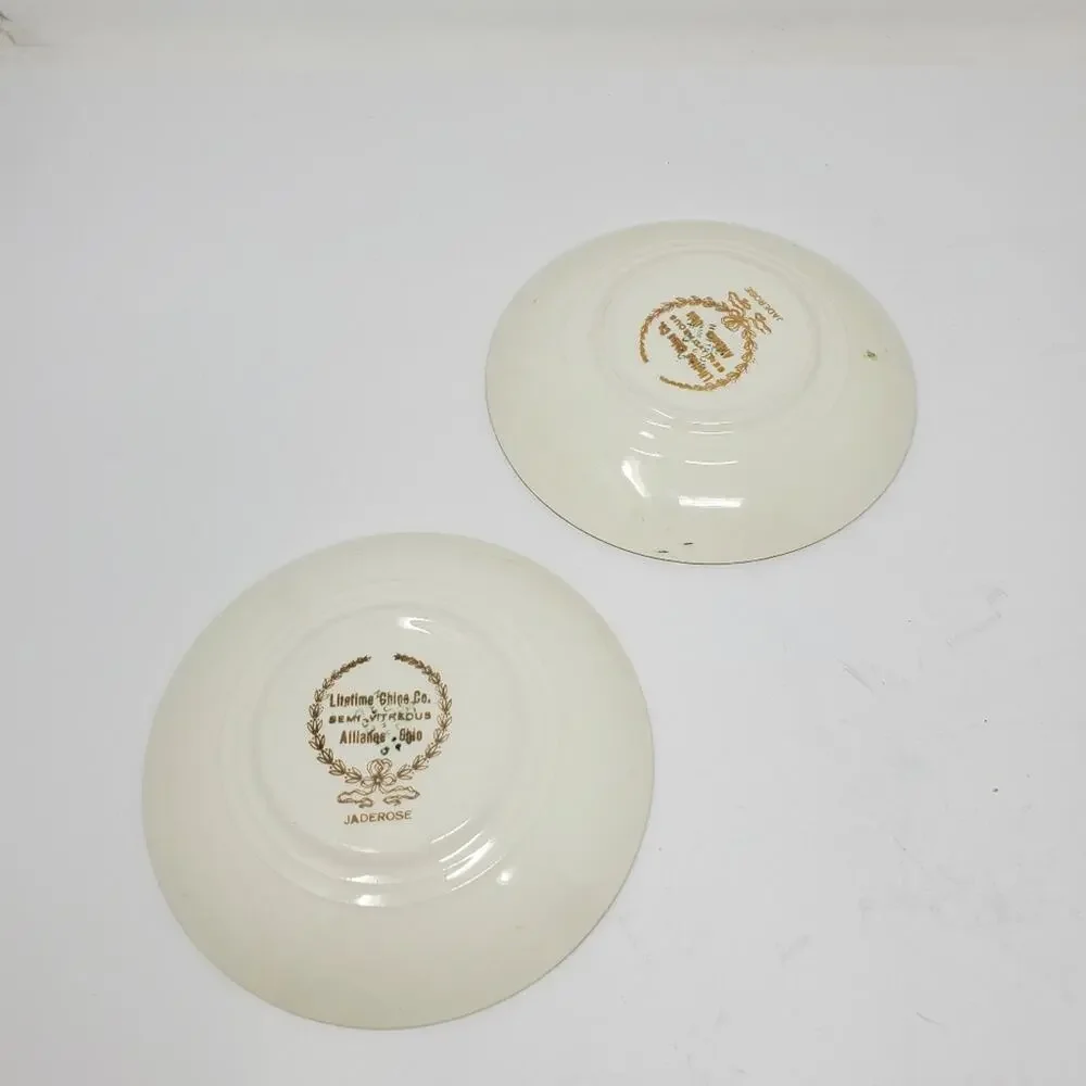 Homer Laughlin Lifetime China Co. Jaderose Saucers - Lot of 2 6